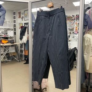 Yves Saint Laurent Vintage Navy/Green/White Striped Women’s Dress Pants